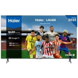 TV QLED 65' - Haier S90 Series H65S900UX, Full Array, Smart TV (Google TV), HDR 4K, Altavoz Frontal, Dolby Atmos-Vision, Gaming 120Hz, Plata