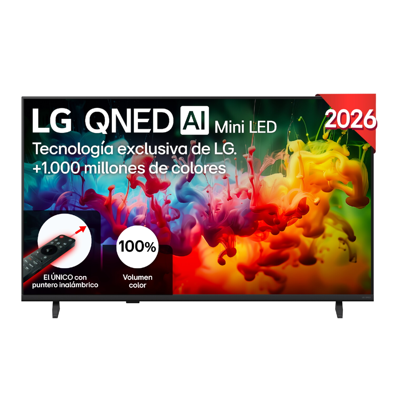 TV QNED Mini LED 43' - LG 43QNED72B6B, UHD 4K, Procesador Inteligente α7 AI Processor 4K Gen9, Smart TV, DVB-T2 (H.265), Negro