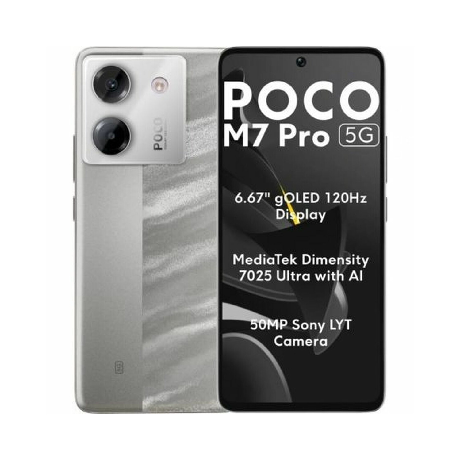 XIAOMI POCO M7 Pro, Plata, Móvil Android, 512 GB, 12 GB RAM, 6,67 ' AMOLED, Gorilla Glass 5, 120 Hz, Mediatek Dimensity 7025 Ultra (6 nm), 5110 mAh